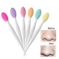 1pc Soft Handheld Silicone Face Clean Brush Exfoliator Blackhead Removal Facial Cleansing Brush Massager Makeup Tools